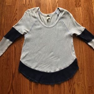 Free People Distressed Long Sleeve Thermal